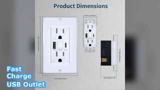 Tomada USB de carga rápida com luz noturna