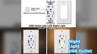 Tomada USB Luz Noturna 20A Branco Quente